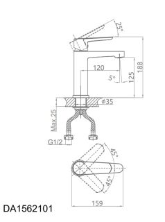 Смеситель для раковины DQ Bayern.Mnchen DA1562101 хром
